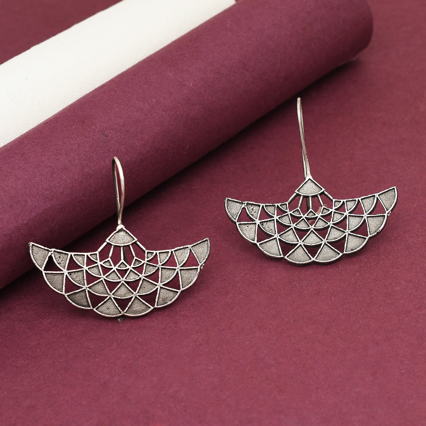 Jagriti Classy German Silver Dangler Earrings