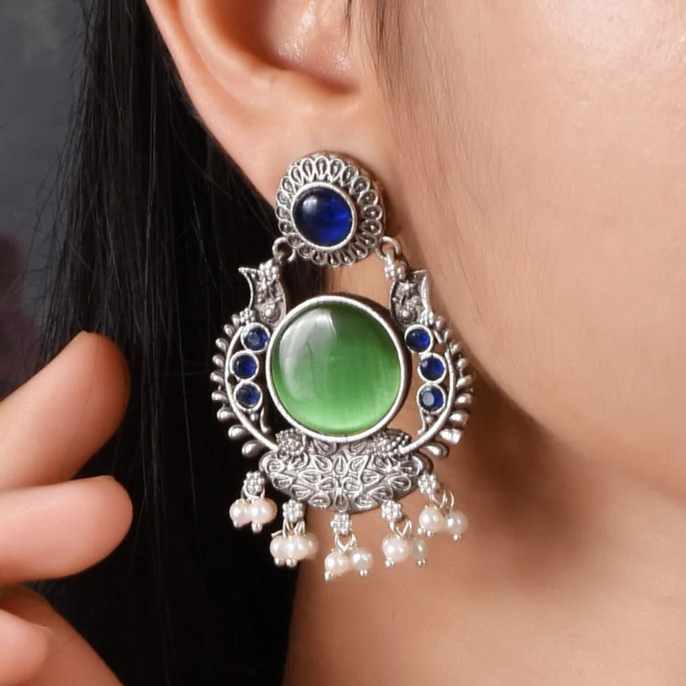 Kiyana Ethnic Dangler Earrings - xoiox