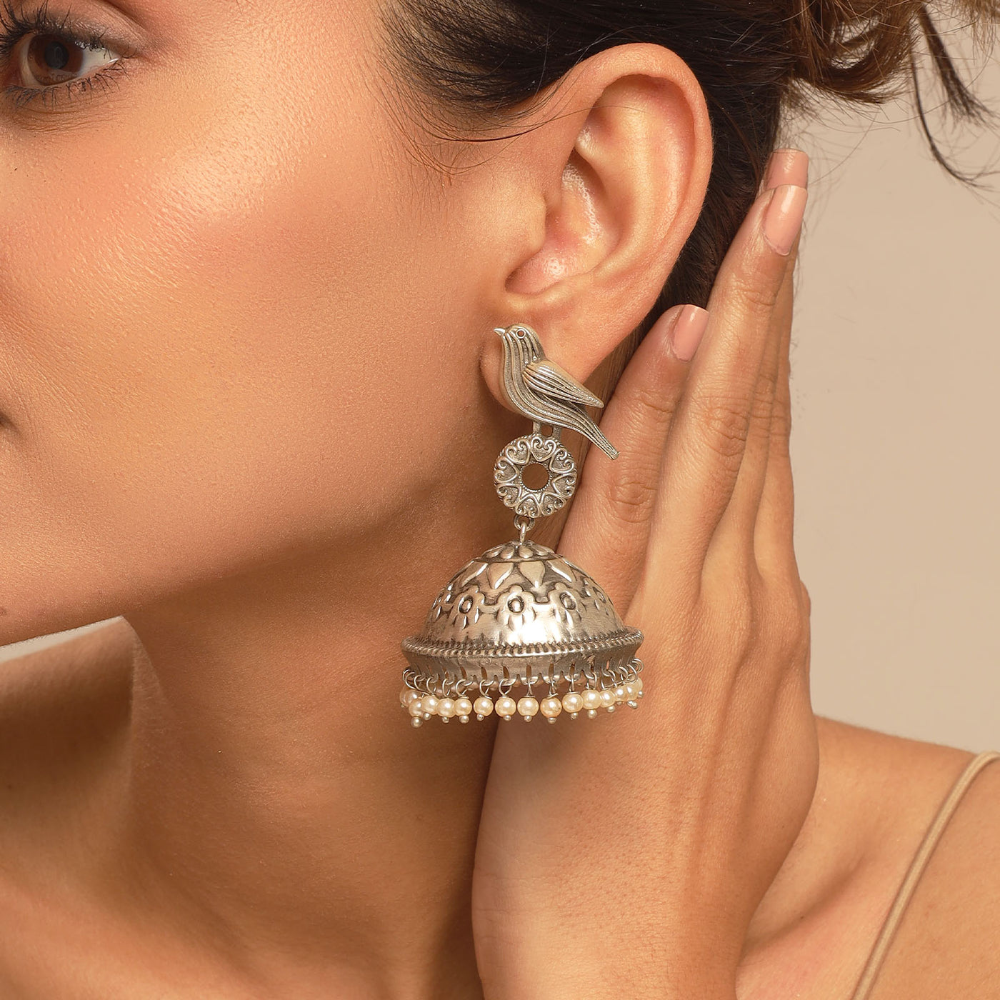 Koyal Bird Jhumka Earrings