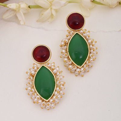 Naina Ethnic Matte Gold Stud