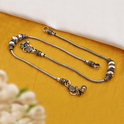 Anamika Pair Of Silver Oxidized Anklets