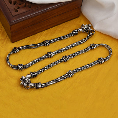 Swarna Beautiful Silver Oxidized Ghungroo Anklets