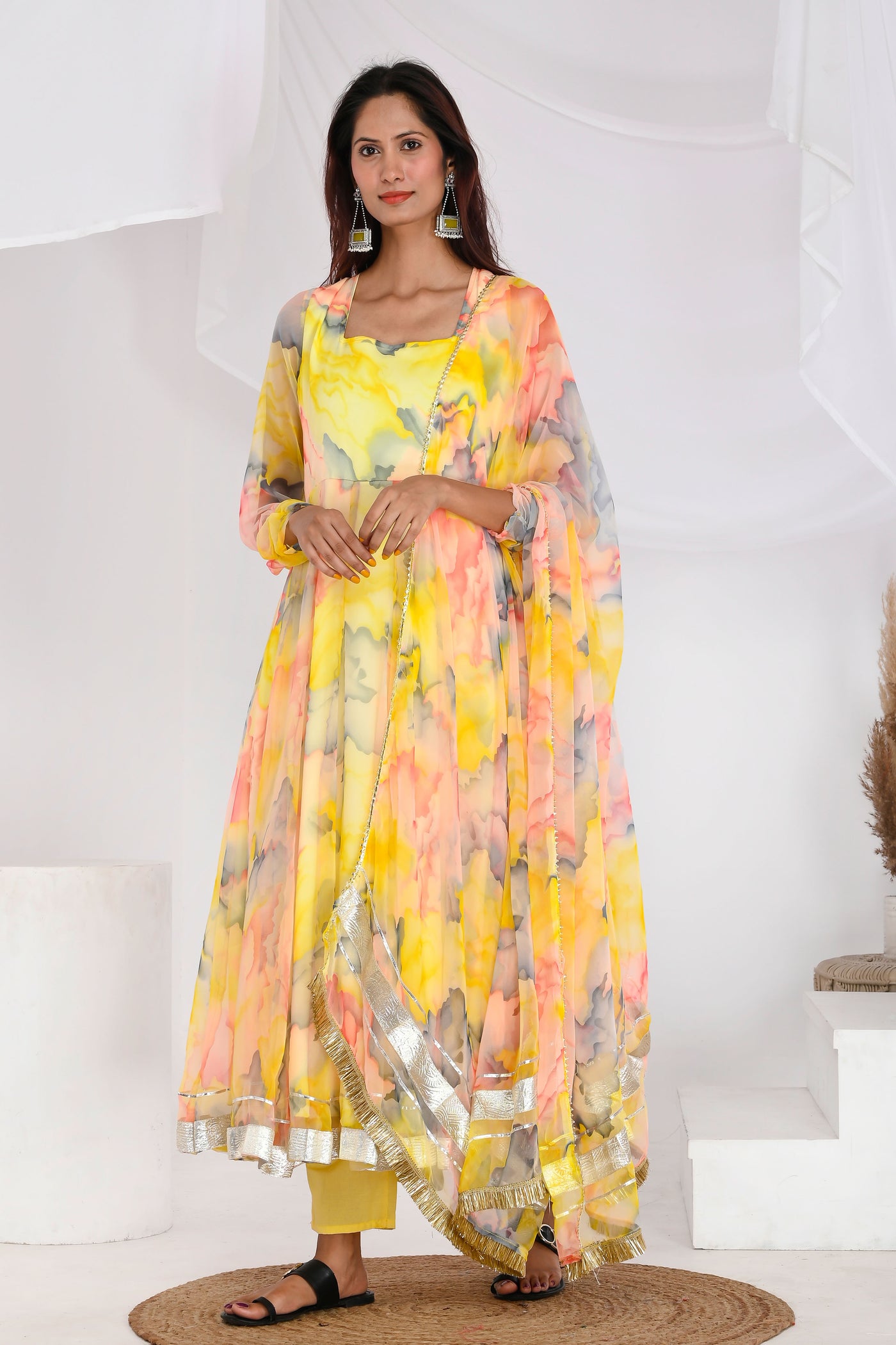Yellow Georgette suit set - Swag