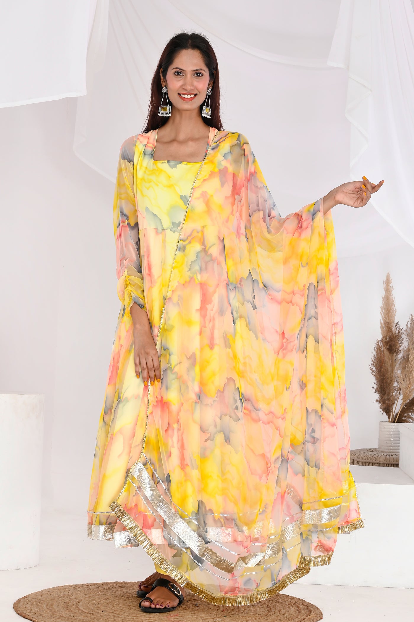 Yellow Georgette suit set - Swag