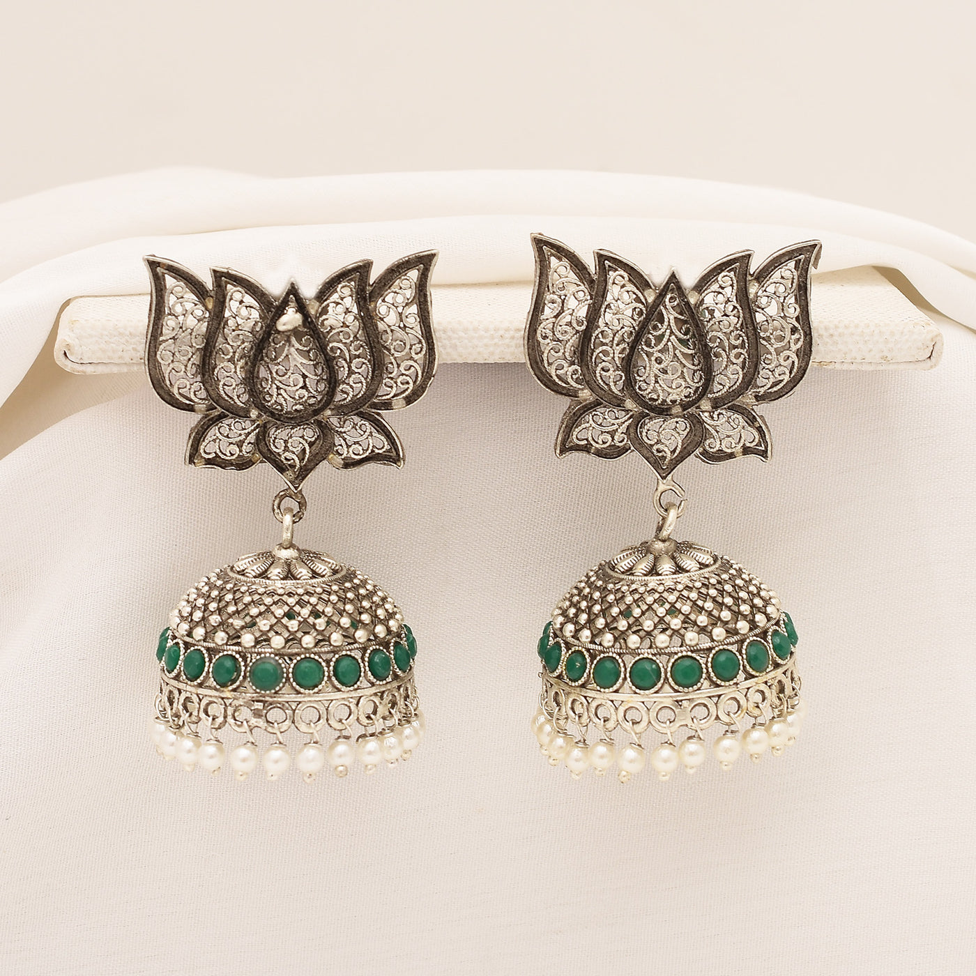 Samaira Lotus Jhumki Earrings