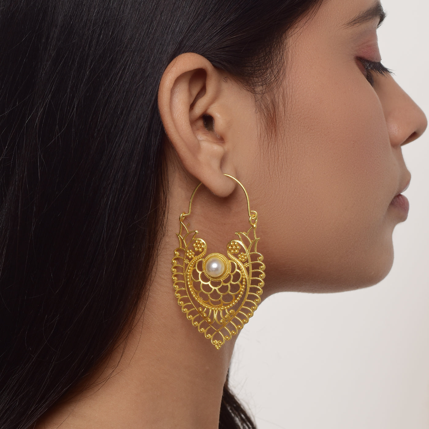 Bhavini Matte Gold Dangler Earrings