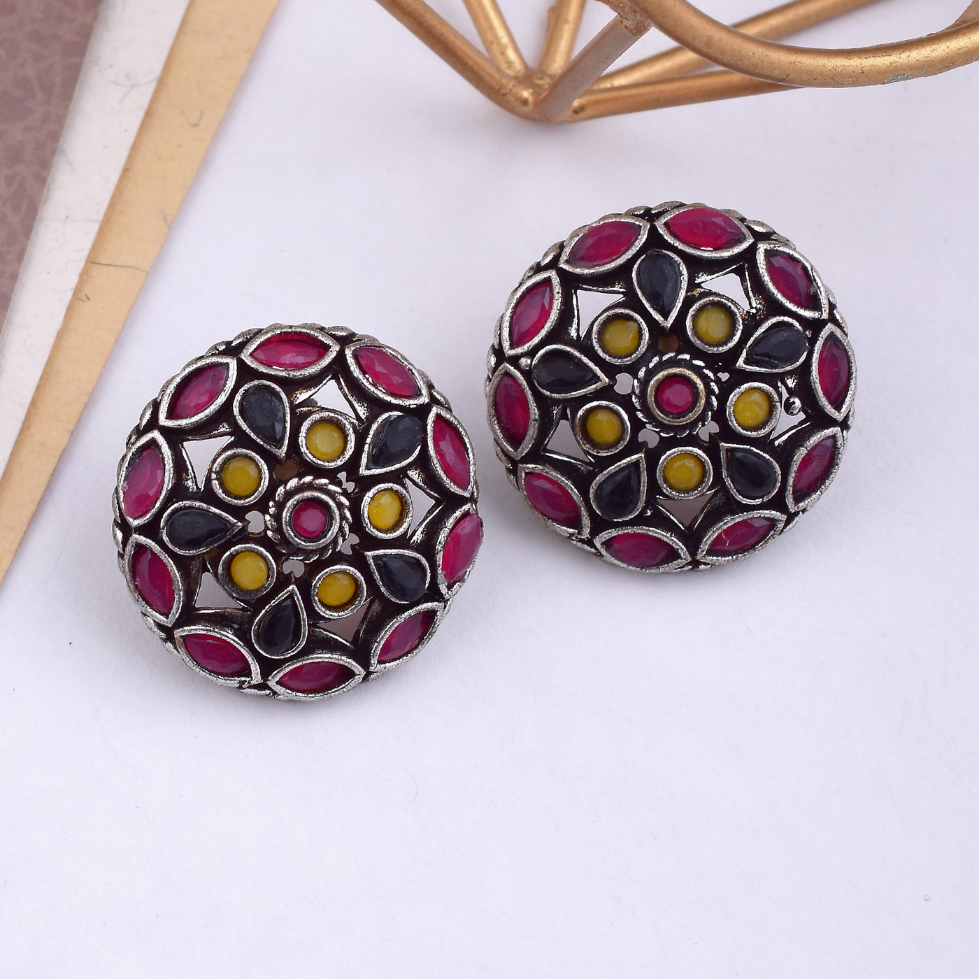 Tania Circular Stud Earrings