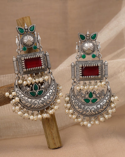 Noor The Peacock Dangler Earrings (Small)