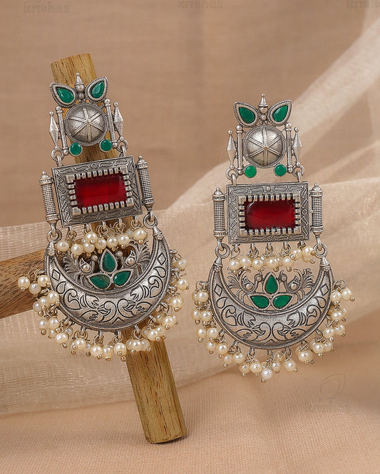 Noor Peacock Dangler Earrings