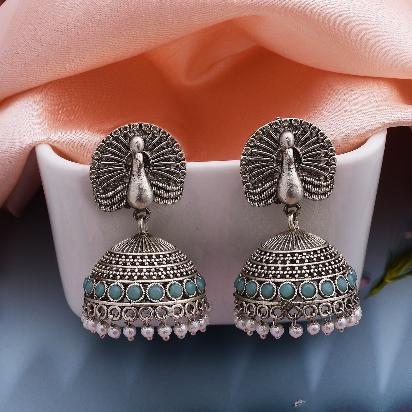 Niral Peacock Jhumki Earrings