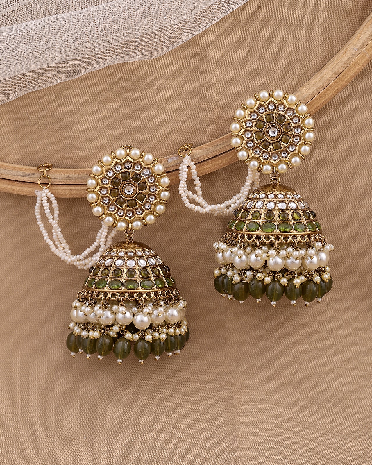 Rukhsar Kundan Jhumki Earrings - RANG