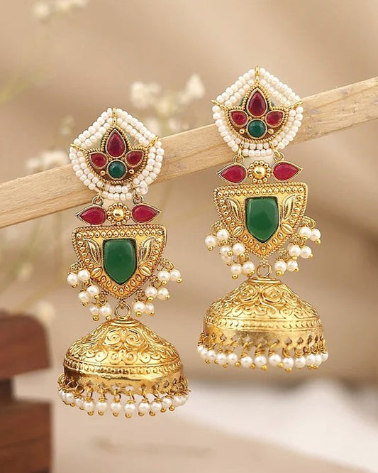 Pratyusha Gold Jhumki Earrings
