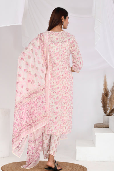 Pink print suit set - Tulsi