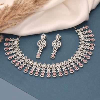 Eva Rhodium Cz Necklace