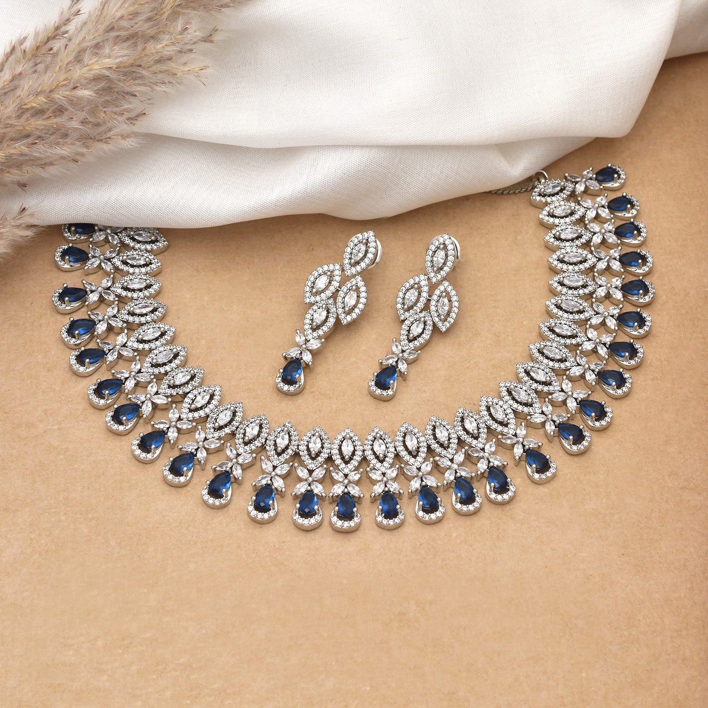 Eva Rhodium Cz Necklace