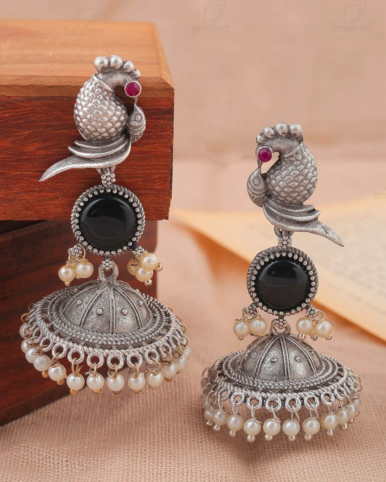 Parakeet Bird Jhumki Earrings
