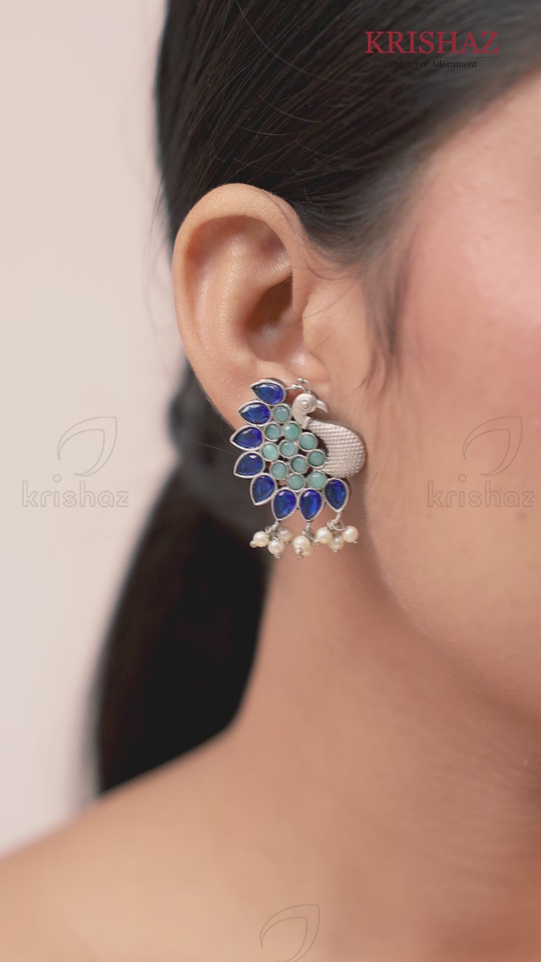 Maurya Peacock Stud Earrings - wxo