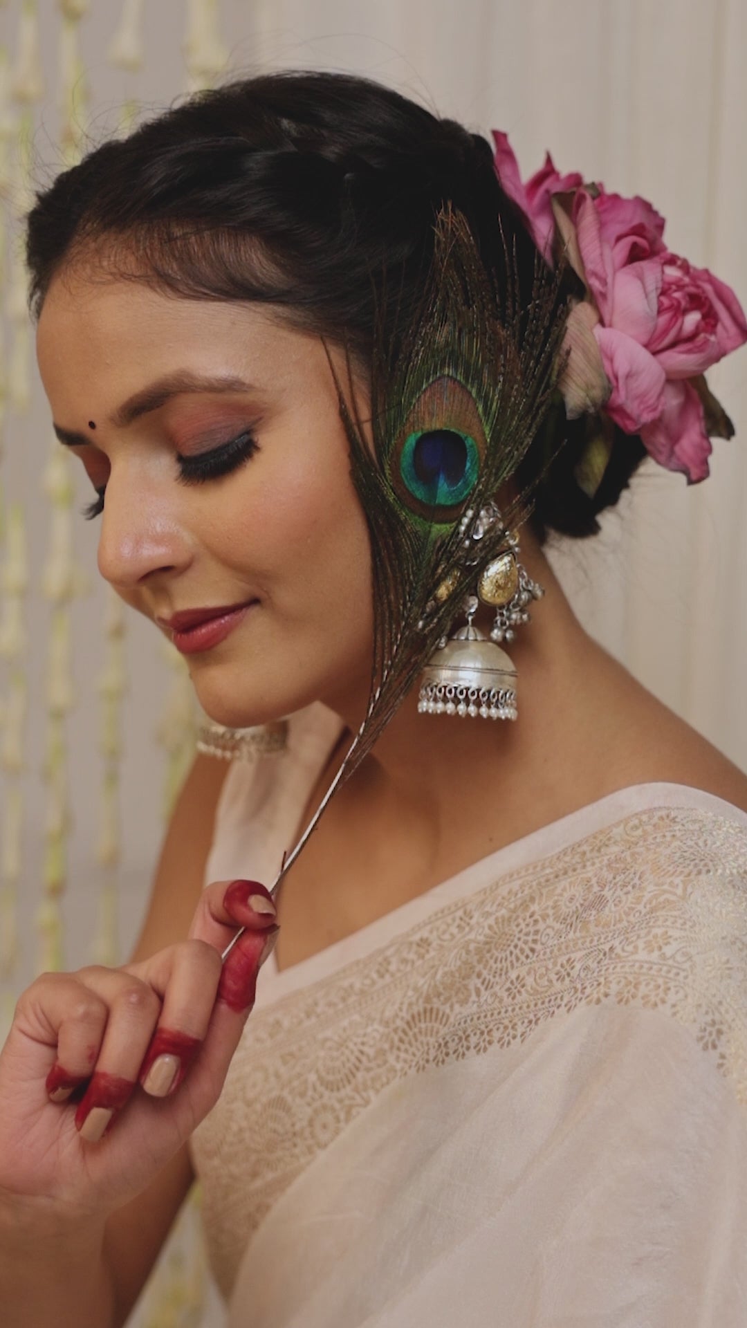 Arunya Two Tone Jhumki Earrings - wxo