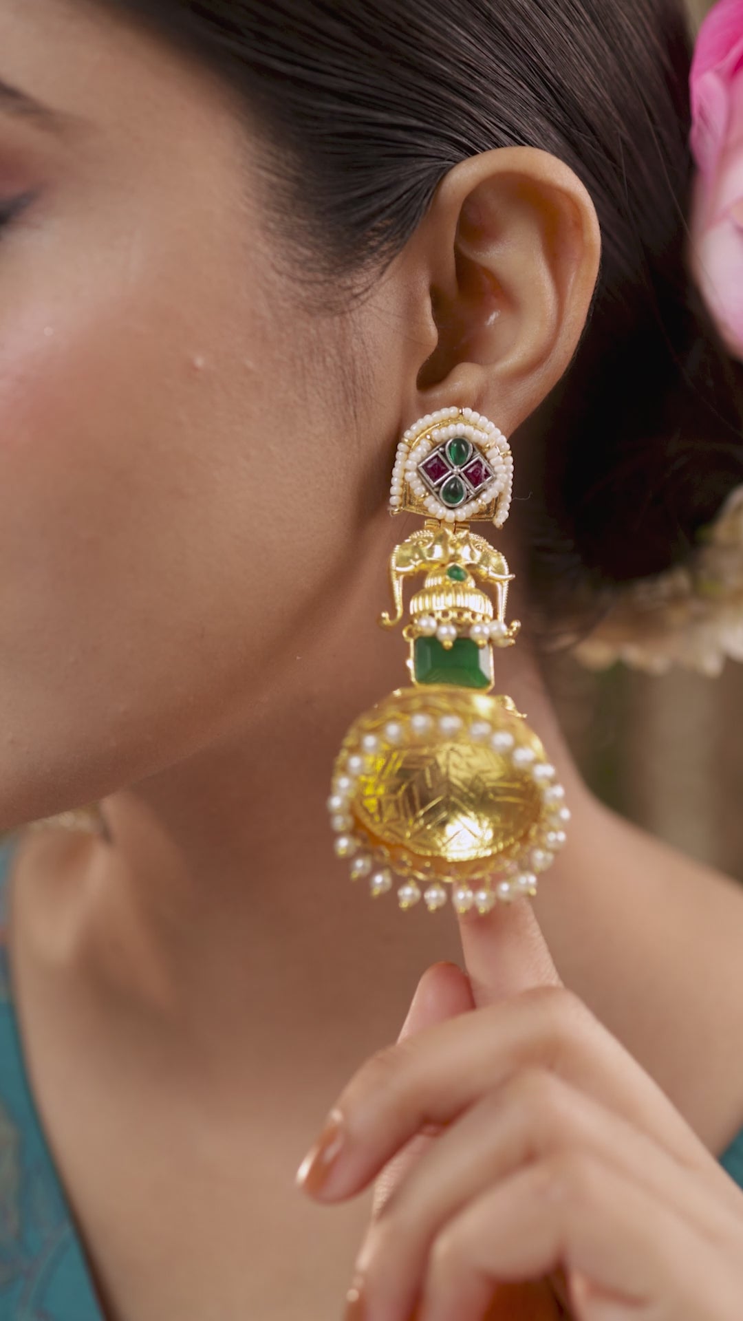 Parikha Gold Jhumki Earrings