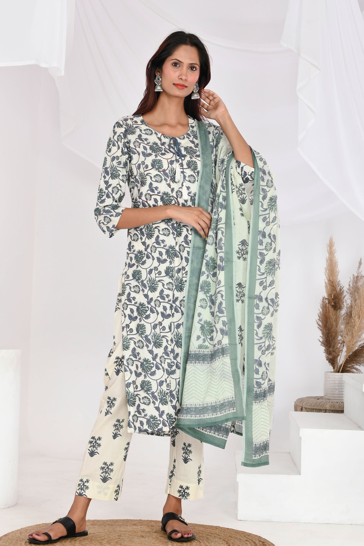 Floral Print Suit Set - Sanwaria