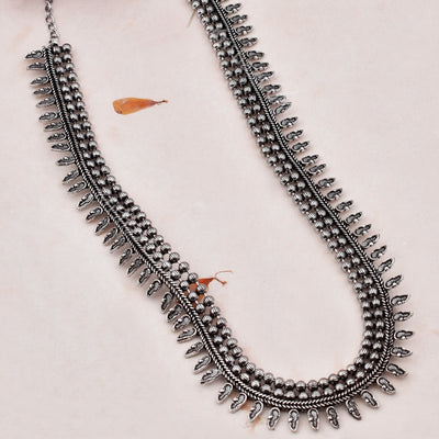 Kolhapuri German Silver Oxidized Long Necklace