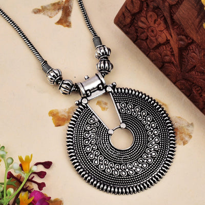 Oxidized Silver Beautiful Pendant Necklace