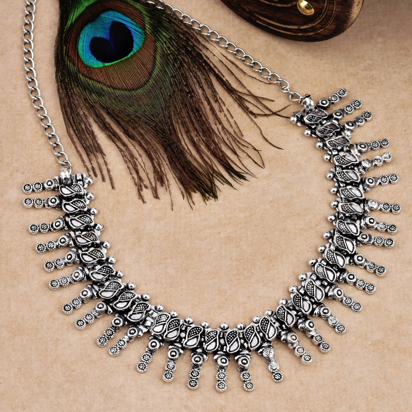 German Oxidized Silver Choker Necklace