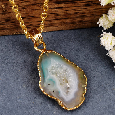 Natural Stone Pendant Natural Stone Pendant Charm With Figure 8 Chains