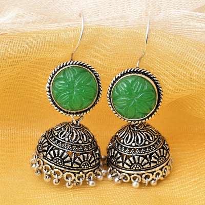 Juhi Beautiful Oxidized Silver Jhumka
