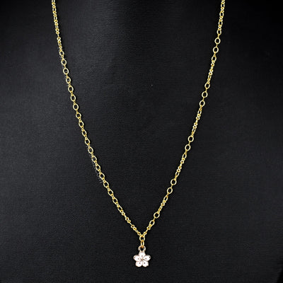 Gold Figure 8 Dainty Chains with Flower charms