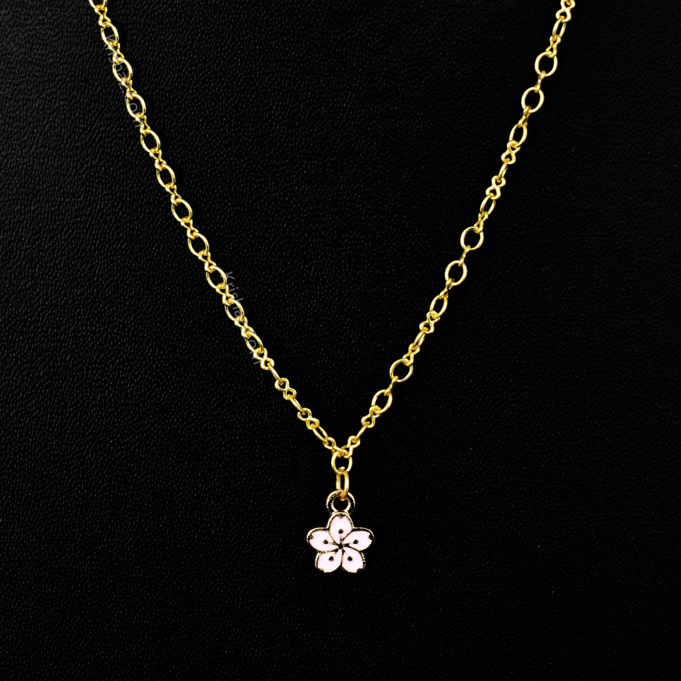 Gold Figure 8 Dainty Chains with Flower charms