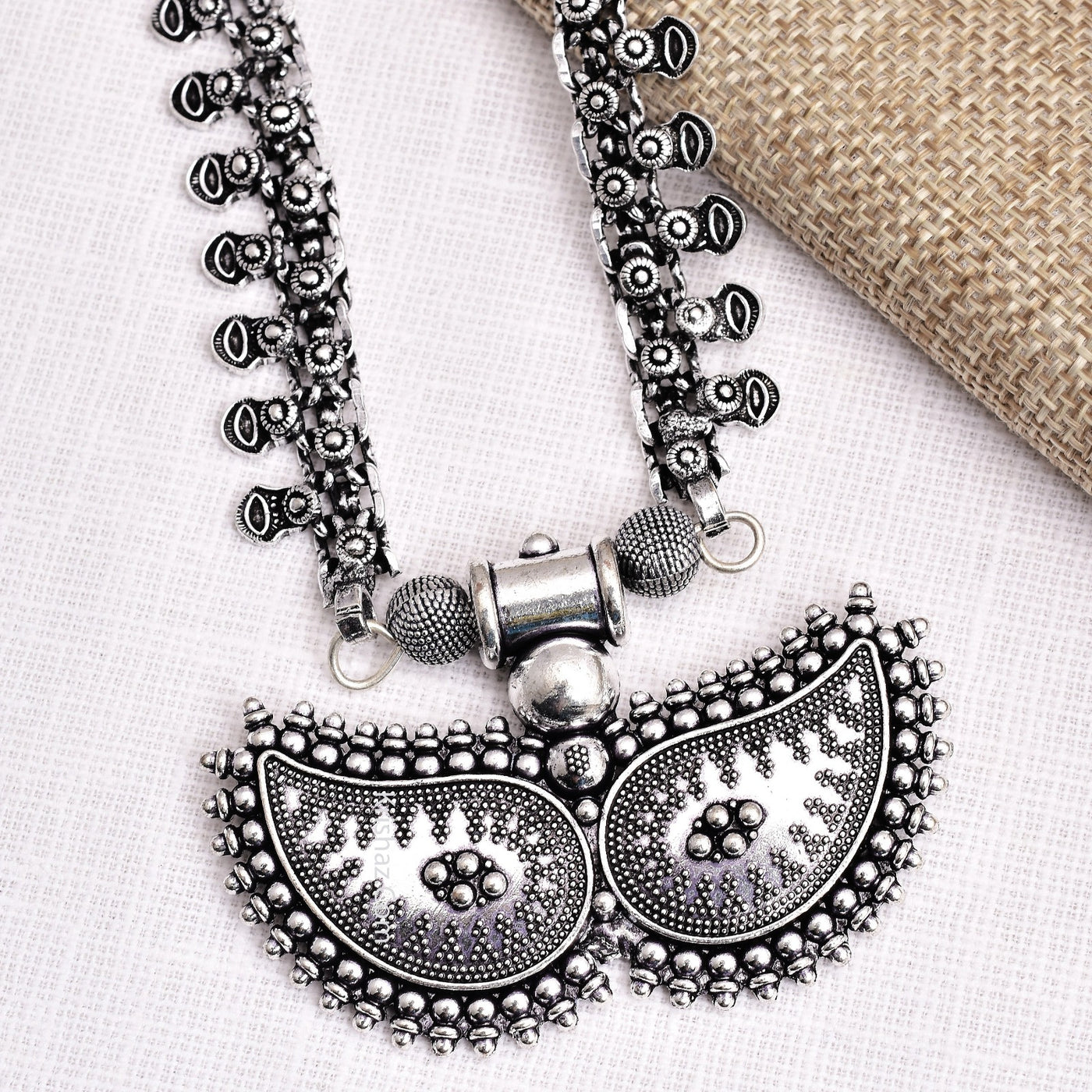 Designer Oxidized Silver Necklace