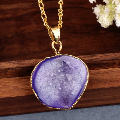 Natural Stone Pendant Natural Stone Pendant Charm With Figure 8 Chains