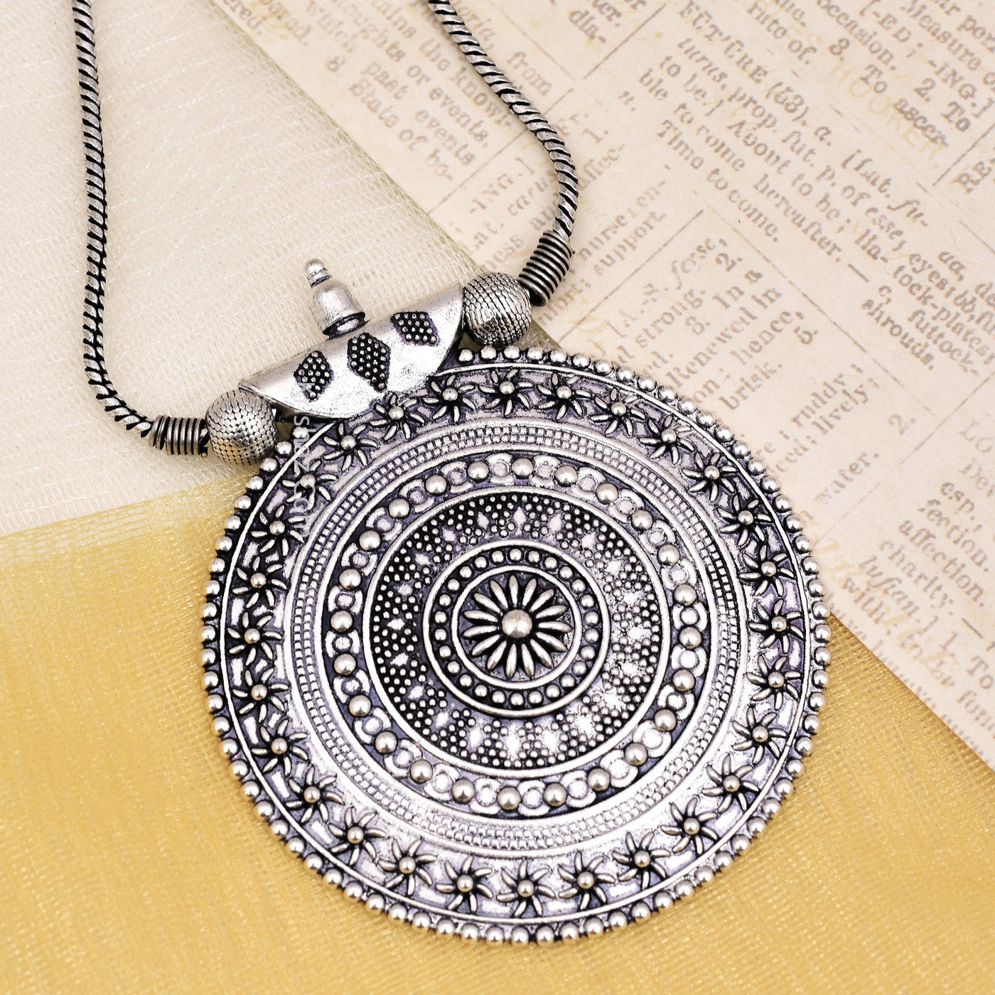 Oxidized Silver Designer Pendant Necklace