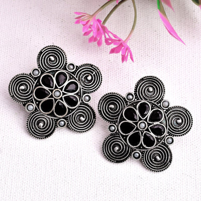 Charvi Spiral Flower Designed Stud Earrings