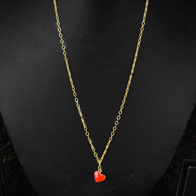 Gold Figure 8 Chain with Red Heart charms