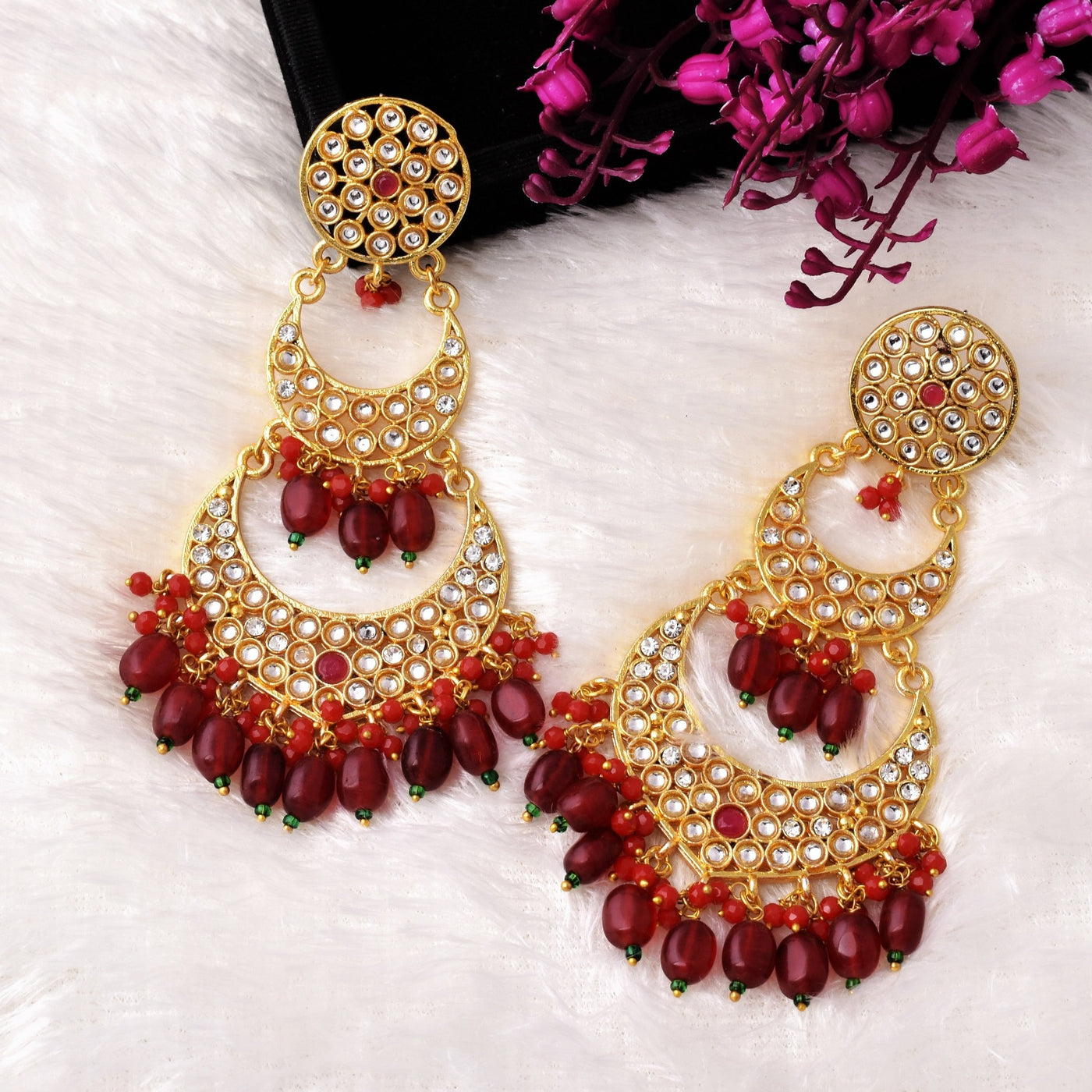 Swarnika Heavy Look Golden Chaand Baaliyaan