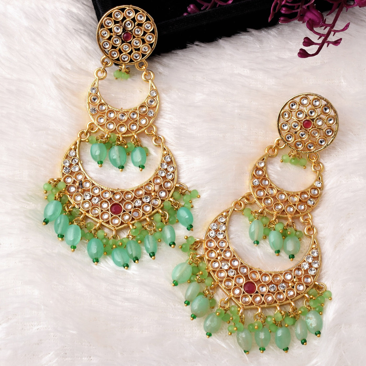 Swarnika Heavy Look Golden Chaand Baaliyaan