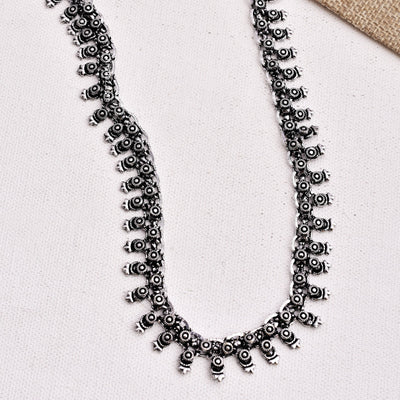 Kolhapuri German Silver Oxidized Long Necklace
