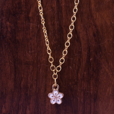 Gold Figure 8 Dainty Chains with Flower charms