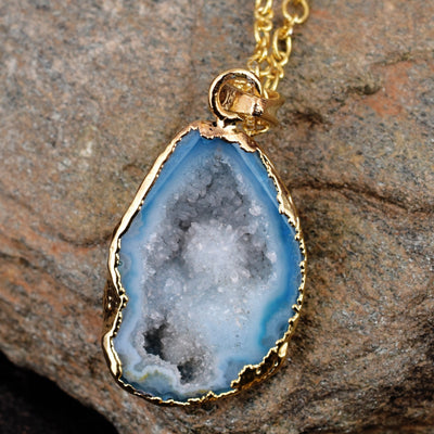 Natural Stone Pendant Natural Stone Pendant Charm With Figure 8 Chains