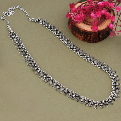 Kolhapuri German Silver Oxidized Long Necklace