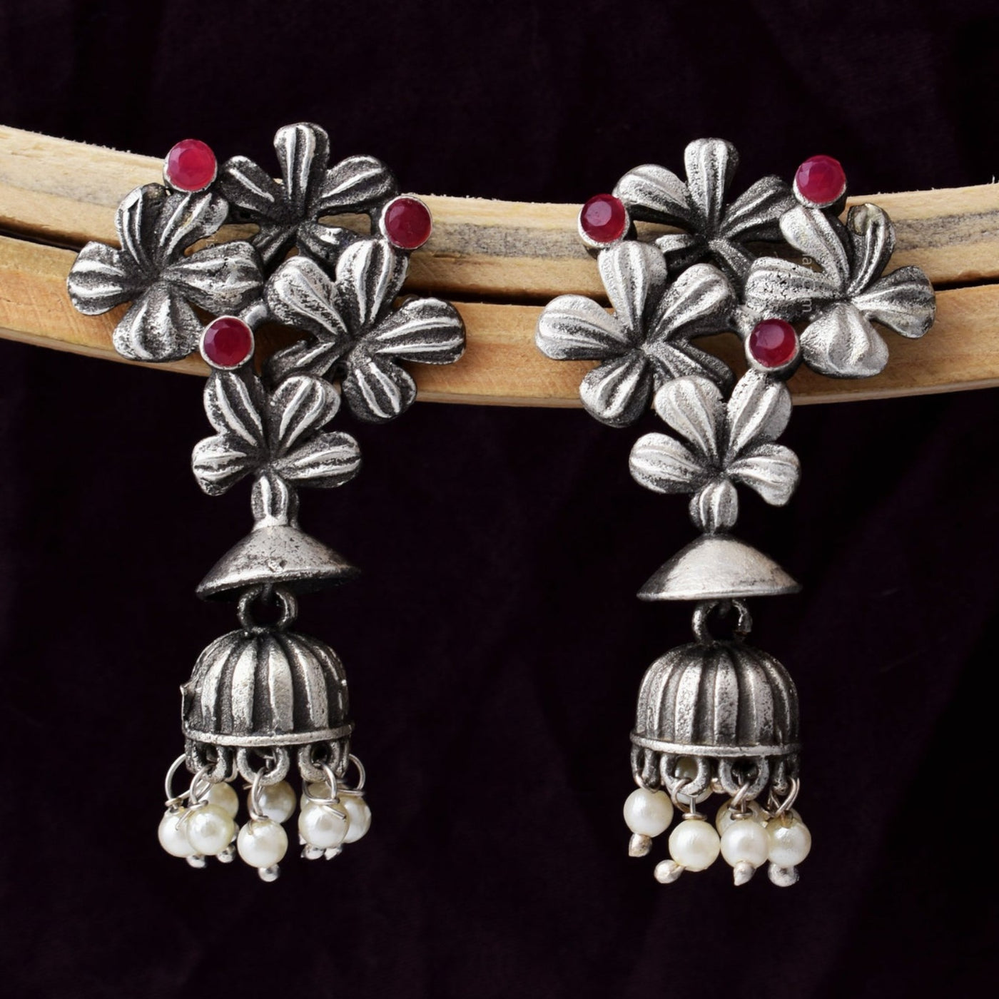 Champa Floral Jhumki Earrings