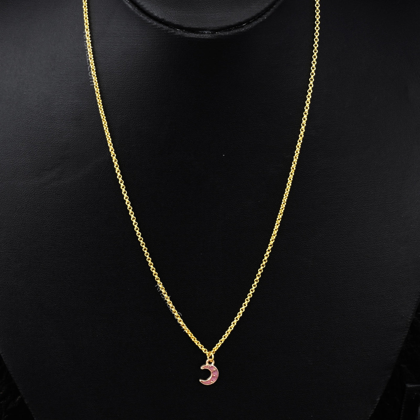 Gold Rolo Dainty Chains With Moon charms