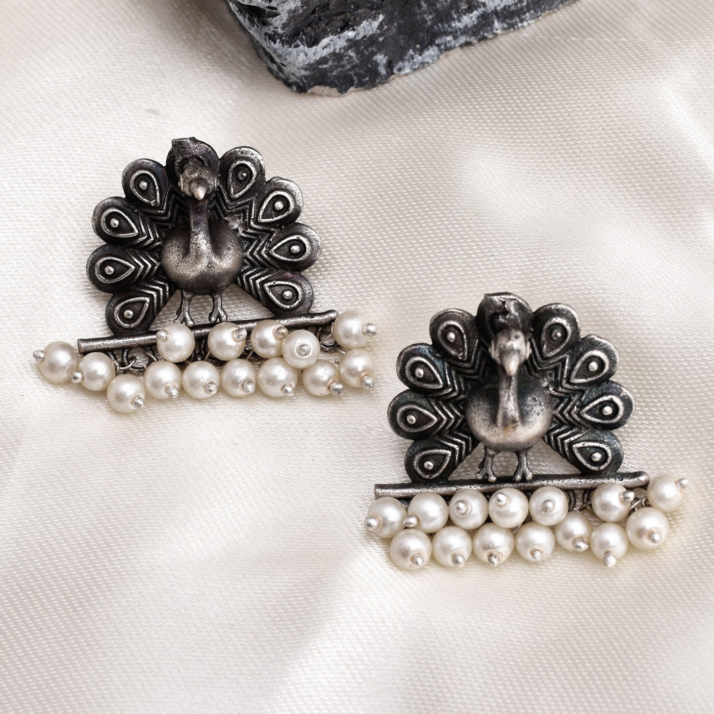 Priyam Peacock Designed Stud Earrings Set