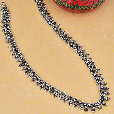 Kolhapuri German Silver Oxidized Long Necklace