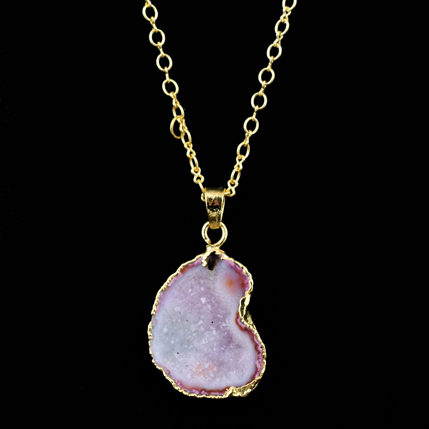 Natural Stone Pendant Natural Stone Pendant Charm With Figure 8 Chains