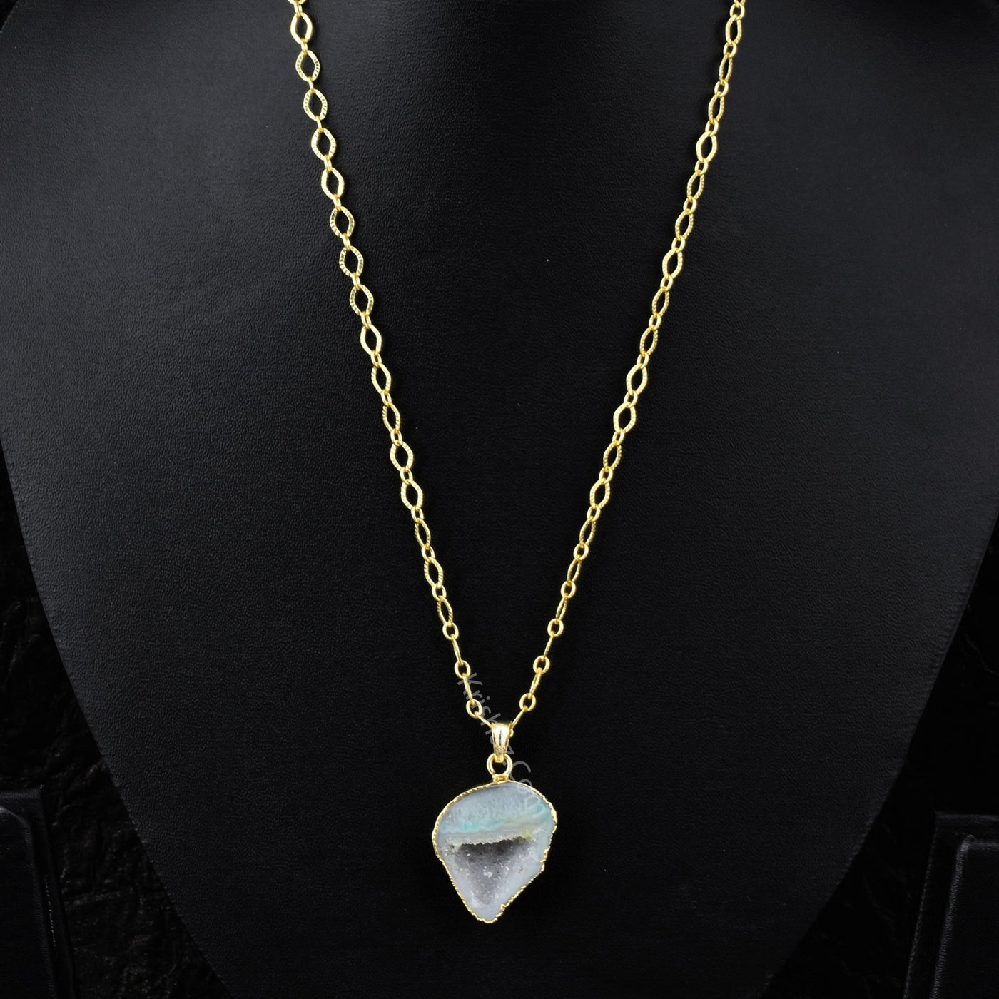 Natural Stone Pendant Natural Stone Pendant Charm With Cable Chain