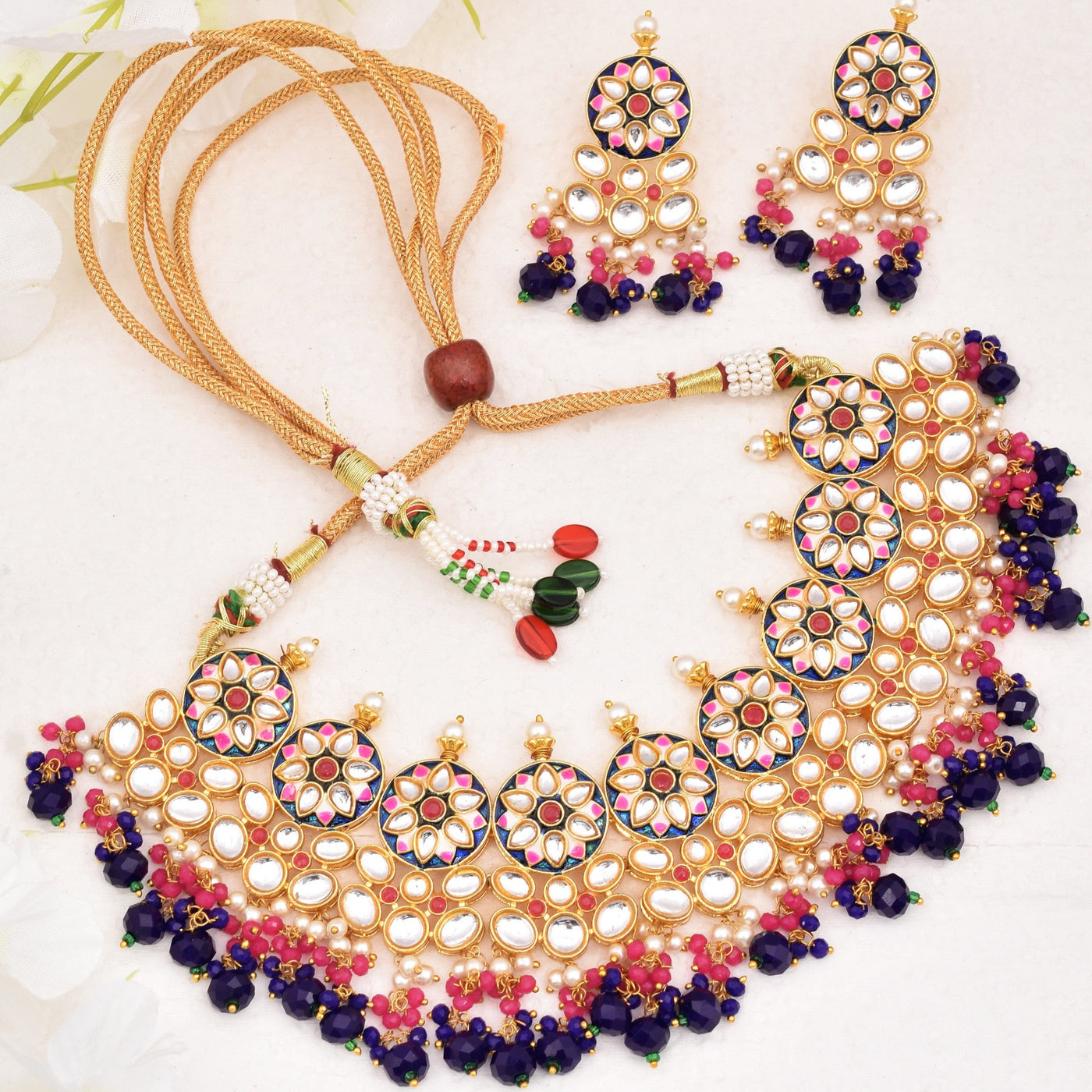 Tejaswini Golden Necklace Set