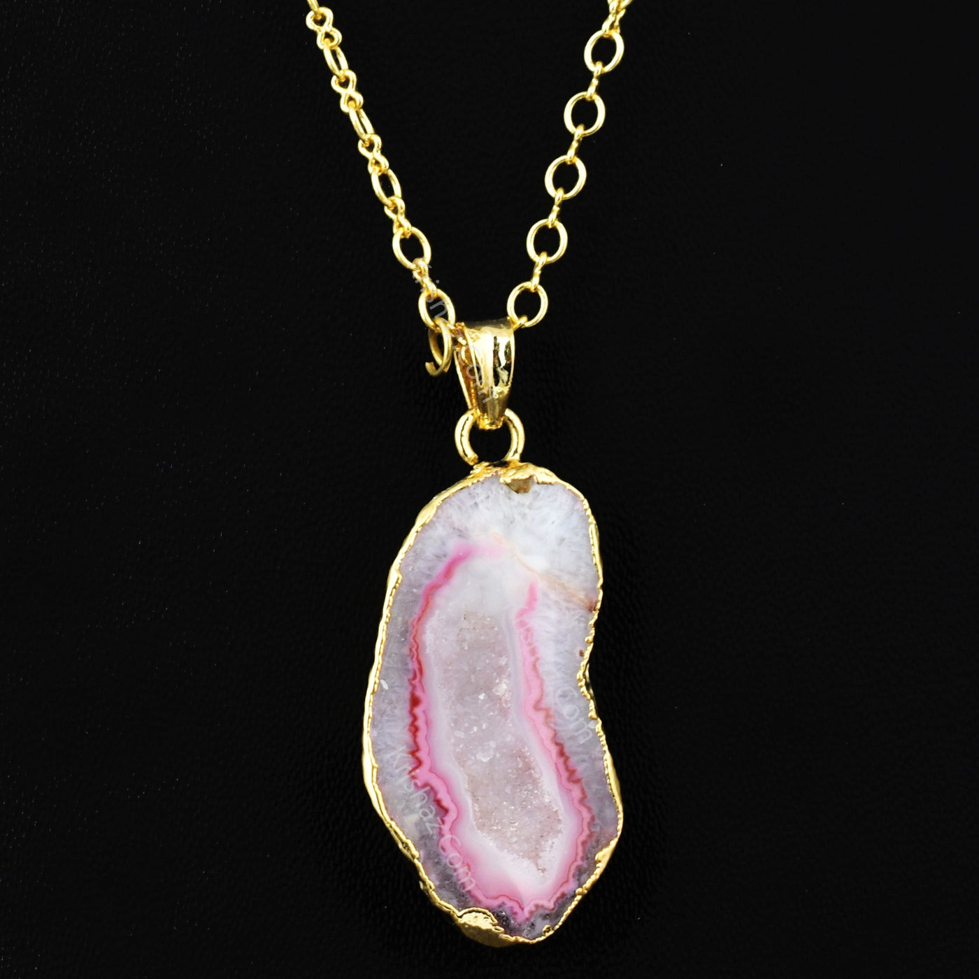 Natural Stone Pendant Natural Stone Pendant Charm With Figure 8 Chains